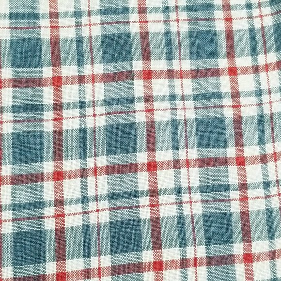 J Crew Large Baird Mcnutt Irish Linen Red White and Blue Button Down Check Shirt - Picture 4 of 8